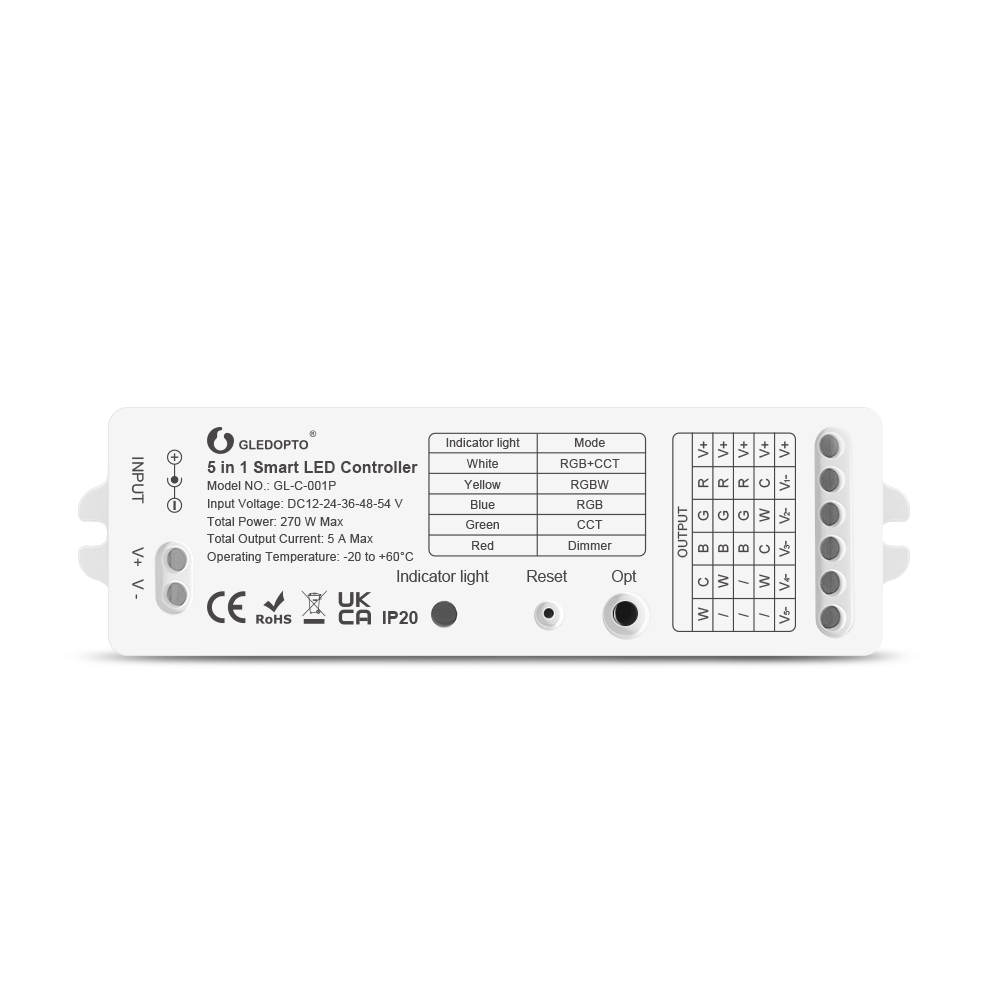 Zigbee 5In1 LED Light Controller Voice/APP/RF Remote Control